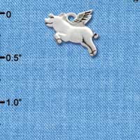 C3528 tlf - Silver Flying Pig - 2-D - Silver Charm