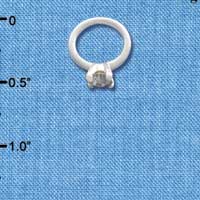 C3541 tlf - Engagement Ring with Swarovski Crystal - Silver Charm