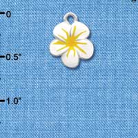 C3576 tlf - White and Yellow Flower - Silver Charm