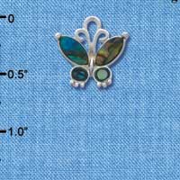 C3639 tlf - Small Shell Inlay Butterfly - Silver Charm (2 per package)