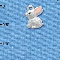 C3660 tlf - 3-D Silver Bunny - Silver Charm