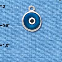 C3666 tlf - Blue Evil Eye Good Luck - Silver Charm (6 per package)