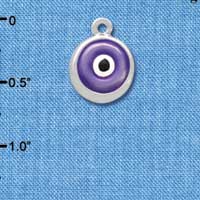 C3667 tlf - Purple Evil Eye Good Luck - Silver Charm (6 per package)