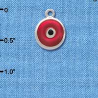 C3668 tlf - Red Evil Eye Good Luck - Silver Charm (6 per package)