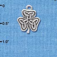 C3670 tlf - Silver Shamrock with Celtic Knot - Silver Charm (6 per package)