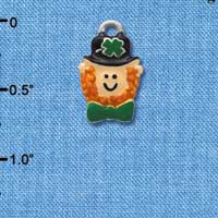 C3675 tlf - Small Leprechaun with Bow Tie - Silver Charm (6 per package)