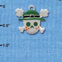C3680 tlf - Irish Skull with Freckles - Silver Charm (2 per package)