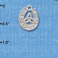 C3683 tlf - Silver Horseshoe with Trinity Knot - Silver Charm (6 per package)