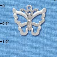 C3731 tlf - Large Open Silver Butterfly - Silver Charm (6 per package)