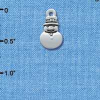 C3738 tlf - 2-D Silver Mini Snowman - Silver Charm (6 per package)