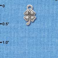 C3749 ctlf - Mini Silver Four Leaf Clover - Silver Charm (6 per package)