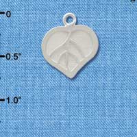 C3758 tlf - Heart Mesh Leaf - Silver Charm (6 per package)