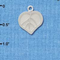 C3758 tlf - Heart Mesh Leaf - Silver Charm (6 per package)