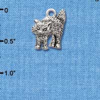 C3765 tlf - Antiqued Scary Cat - Silver Charm (6 per package)