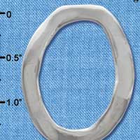 C3766 tlf - Large Open Irregular Oval - Silver Charm (2 per package)