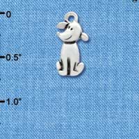 C3774 tlf - 2-D Silver Dog - Silver Charm (2 per package)