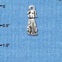 C3775 tlf - 2-D Spotted Dog - Silver Charm (2 per package)