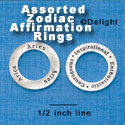 C3794 - Zodiac Affirmation Rings - Assorted (12 per package)