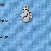 C3803 tlf - Mini 2-D Classic Horse Head - Silver Charm (6 per package)