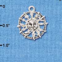 C3805 tlf - Zodiac with Sun Medallion - Silver Charm (6 per package)