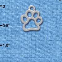 C3806 tlf - Medium Open Silver Paw - Silver Charm (6 per package)