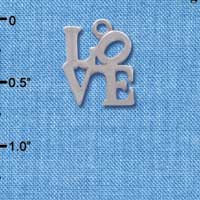 C3827 tlf - Love in Square - Silver Charm (6 per package)