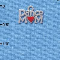 C3828 tlf - Dance Mom with Red Heart - Silver Charm (6 per package)
