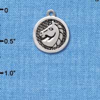 C3831 tlf - Horse Head in Disc - Silver Charm (6 per package)