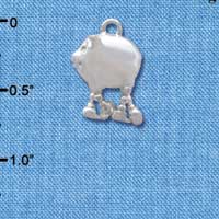 C3834 tlf - Pig with Dangle Feet - Silver Charm (2 per package)