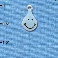 C3876 tlf - Blue Water Drop - Silver Charm (6 per package)