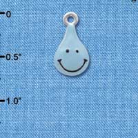 C3877 tlf - Blue Water Drop - 2 Sided - Silver Charm (6 per package)