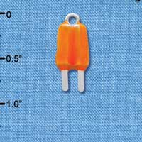 C3924 tlf - Orange 2-D Popsicle - Silver Charm (6 per package)