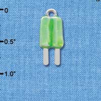 C3926 tlf - Lime 2-D Popsicle - Silver Charm (6 per package)