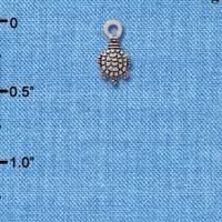 C3939 tlf - Mini Silver Sea Turtle - Silver Charm (6 per package)