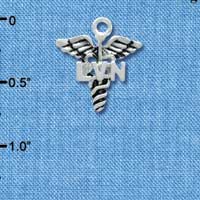 C3943 tlf - Caduceus with LVN - Silver Charm (6 per package)