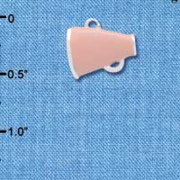 C3945 tlf - Small Pink Megaphone - Silver Charm (6 per package)