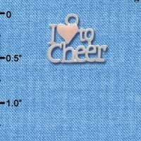 C3947 tlf - I love to Cheer with Pink Heart - Silver Charm (6 per package)