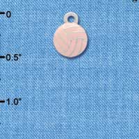 C3952 tlf - Mini 2-D Pink Volleyball - Silver Charm (6 per package)