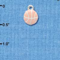 C3953 tlf - Mini 2-D Pink Basketball - Silver Charm (6 per package)