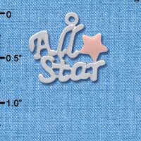C3956 tlf - All Star with Pink Star - Silver Charm (6 per package)