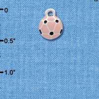 C3957 tlf - Mini 2-D Pink Soccerball - Silver Charm (6 per package)