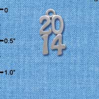 C4015 tlf - Silver Vertical Year - 2014 - Im. Rhodium Charm (6 per package)