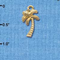 C4109+ tlf - Gold Palm Tree - Gold Plated Charm (6 per package)