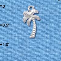 C4110+ tlf - Silver Palm Tree - Silver Plated Charm (6 per package)