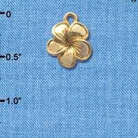 C4113 tlf - Gold Plumeria Flower - Gold Plated Charm (6 per package)