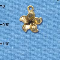 C4114 tlf - Gold Flower - Gold Plated Charm (6 per package)