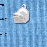 C4159+ tlf - Small Silver Softball Helmet - Silver Plated Charm (6 per package)
