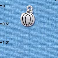 C4177 tlf - Small Silver Pumpkin - Silver Plated Charm (6 per package)