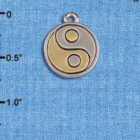 C4193 tlf - Gold & Silver Yin Yang Sign - Im. Rhodium & Gold Plated Charm (6 per package)