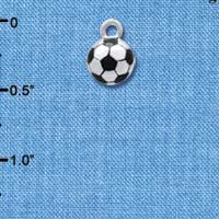 C4220+ tlf - 3-D Soccerball - Silver Plated Charm (6 per package)